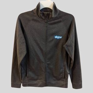 Alo Yoga x Skype Jacket Size Small Unisex Charcoal Gray Full Zip Rare Collab